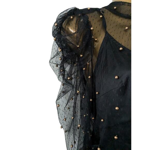 For Love & Lemons Sz S CLEMENCE Black Noir Dress - Picture 5 of 8